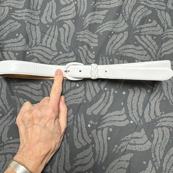 belt TALBOTS white leather S 1" wide - Picture 1 of 12